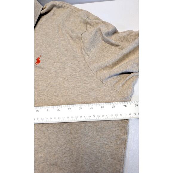 POLO Ralph Lauren Polo 2XLT Tan Heather Embroidered Orange Pony 100% Cotton - Picture 5 of 8